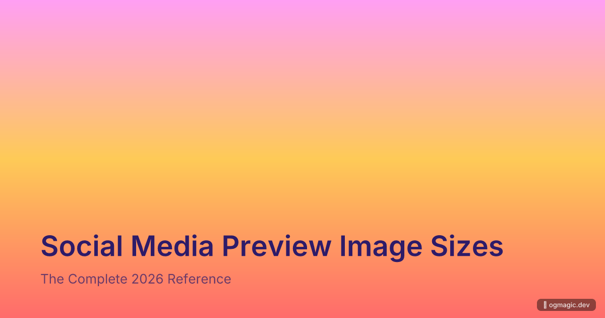 Social media preview image sizes reference