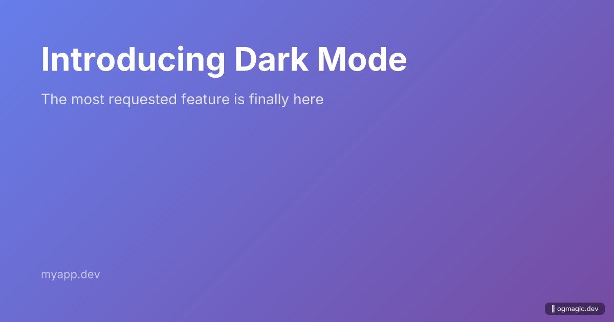OG image preview: Introducing Dark Mode