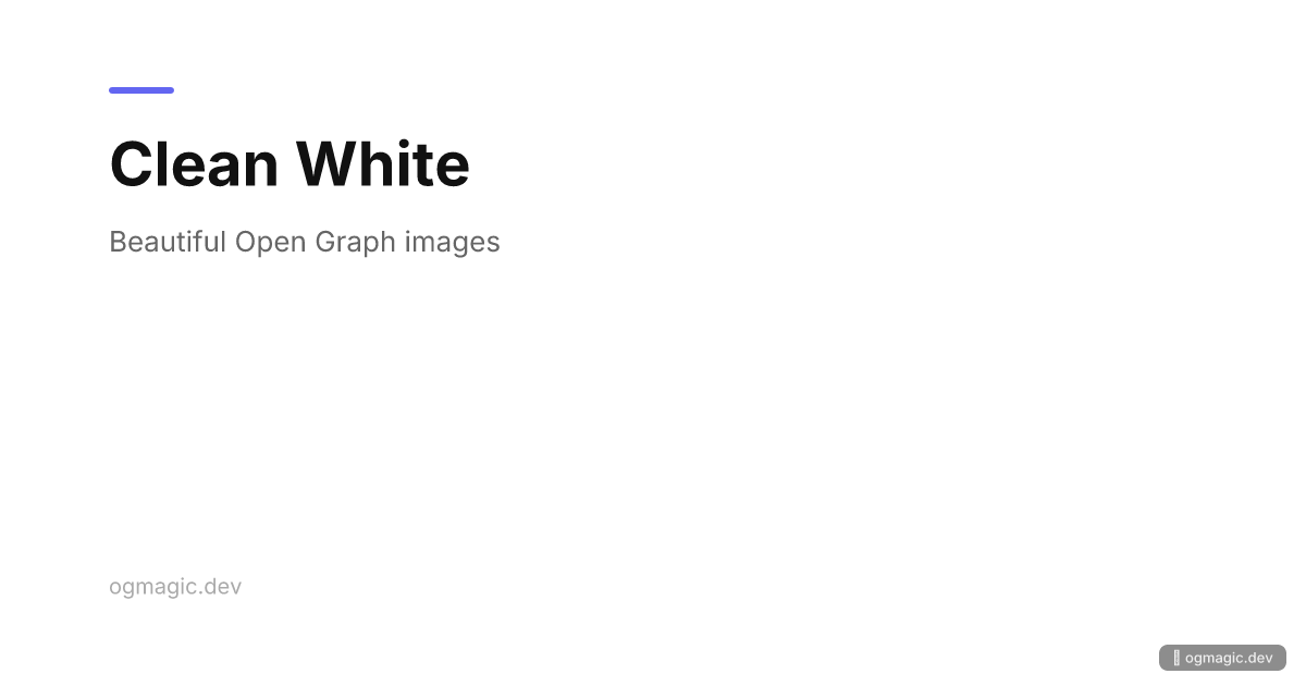 Clean White OG image template