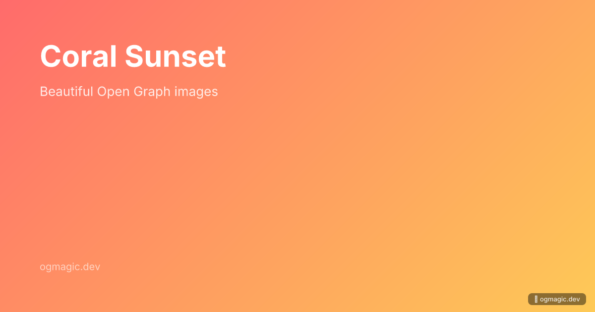 Coral Sunset OG image template