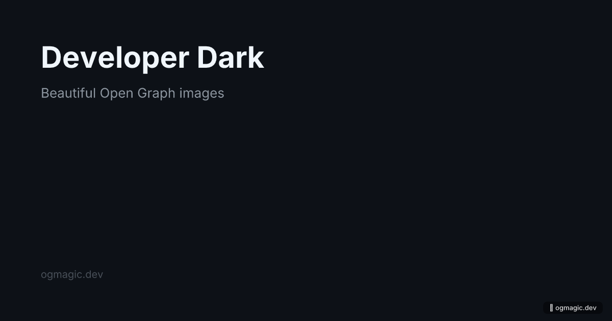 Developer Dark preview